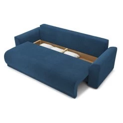 Canapé Droit NOVA Convertible Velours Cotêlé Bleu Cobalt 3 Places -Meuble Déco Soldes canape droit nova convertible velours cotele bleu cobalt 4