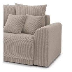 Canapé Droit NOVA Convertible Velours Cotêlé Grège 3 Places -Meuble Déco Soldes canape droit nova convertible velours cotele grege 6