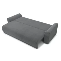 Canapé Droit NOVA Convertible Velours Cotêlé Gris Souris 3 Places -Meuble Déco Soldes canape droit nova convertible velours cotele gris souris 3