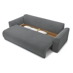 Canapé Droit NOVA Convertible Velours Cotêlé Gris Souris 3 Places -Meuble Déco Soldes canape droit nova convertible velours cotele gris souris 4
