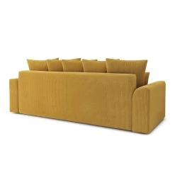 Canapé Droit NOVA Convertible Velours Cotêlé Jaune 3 Places -Meuble Déco Soldes canape droit nova convertible velours cotele jaune 5