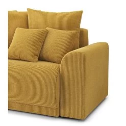 Canapé Droit NOVA Convertible Velours Cotêlé Jaune 3 Places -Meuble Déco Soldes canape droit nova convertible velours cotele jaune 6