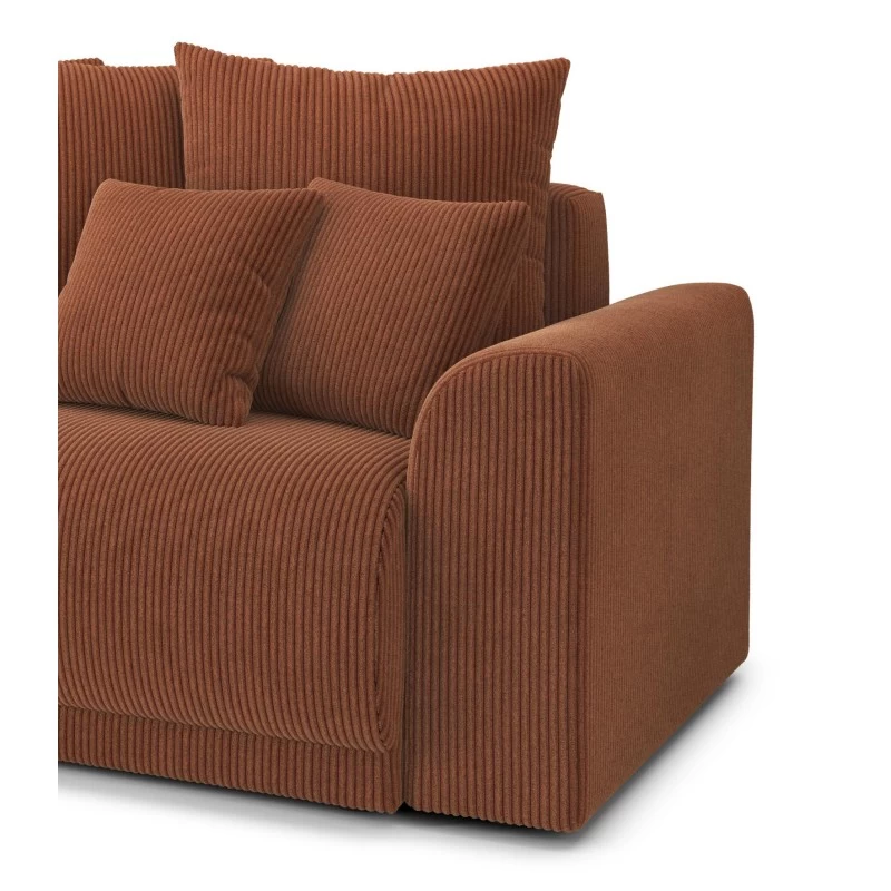 Canapé Droit NOVA Convertible Velours Cotêlé Terracotta 3 Places 7 Canapé Droit NOVA Convertible Velours Cotêlé Terracotta 3 Places – Image 7