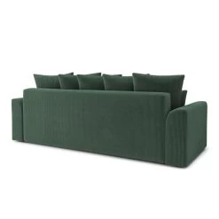 Canapé Droit NOVA Convertible Velours Cotêlé Vert 3 Places -Meuble Déco Soldes canape droit nova convertible velours cotele vert 5