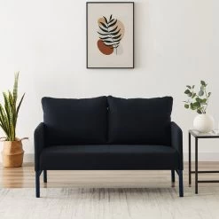 Canapé Droit PANTONE Fixe Tissu Bleu Nuit 2 Places