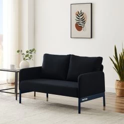 Canapé Droit PANTONE Fixe Tissu Bleu Nuit 2 Places -Meuble Déco Soldes canape droit pantone fixe tissu bleu 2 places 6