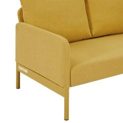 Canapé Droit PANTONE Fixe Tissu Jaune Moutarde 2 Places -Meuble Déco Soldes canape droit pantone fixe tissu jaune 2 places 4