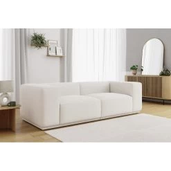 Canapé Droit SACHA Fixe Tissu Crème 4 Places 12 Canapé Droit SACHA Fixe Tissu Crème 4 Places -Meuble Déco Soldes canape droit sacha fixe tissu creme 4 places 5