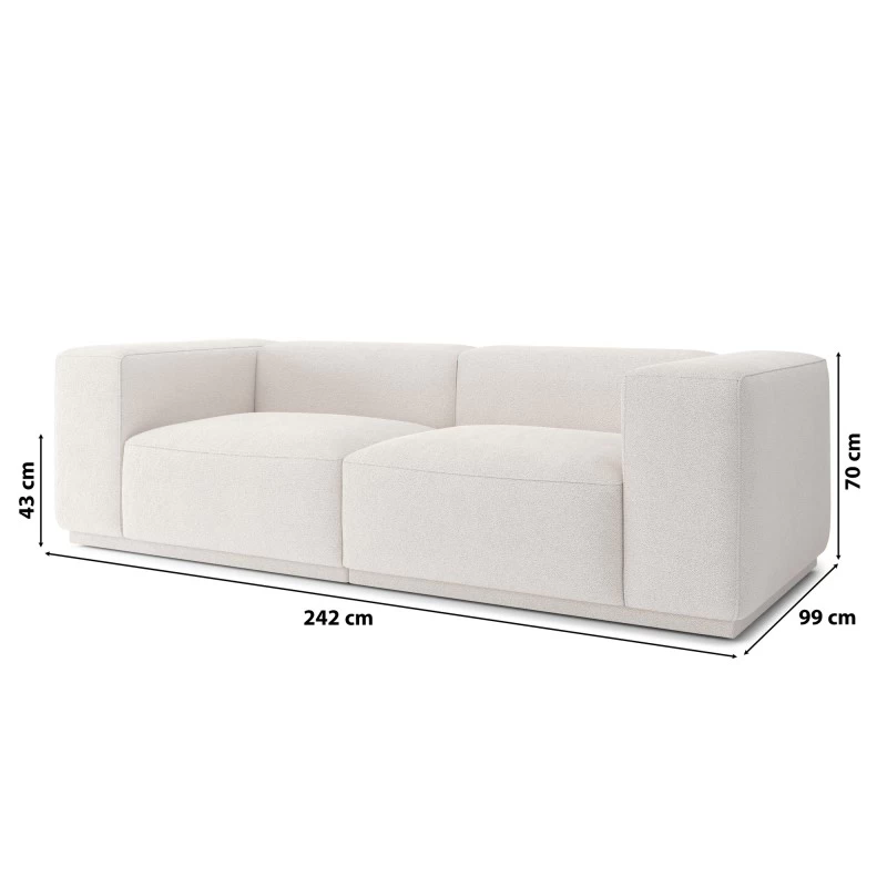 Canapé Droit SACHA Fixe Tissu Crème 4 Places 7 Canapé Droit SACHA Fixe Tissu Crème 4 Places – Image 7
