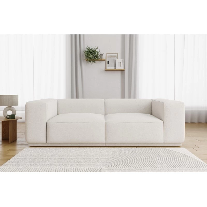 Canapé Droit SACHA Fixe Tissu Crème 4 Places 1 Canapé Droit SACHA Fixe Tissu Crème 4 Places