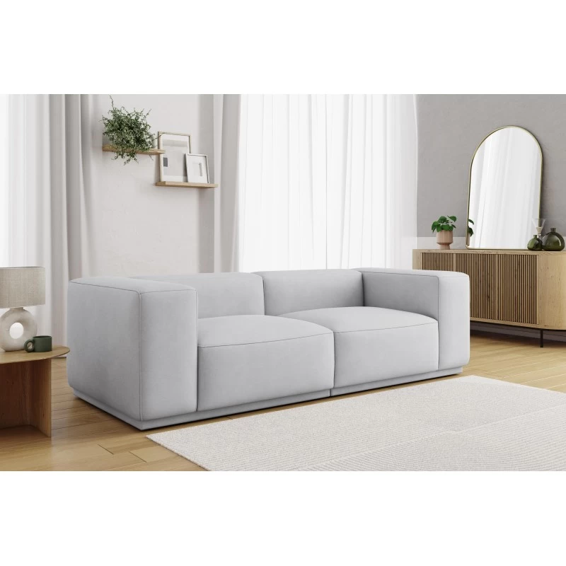 Canapé Droit SACHA Fixe Tissu Gris Clair 4 Places 6 Canapé Droit SACHA Fixe Tissu Gris Clair 4 Places – Image 6