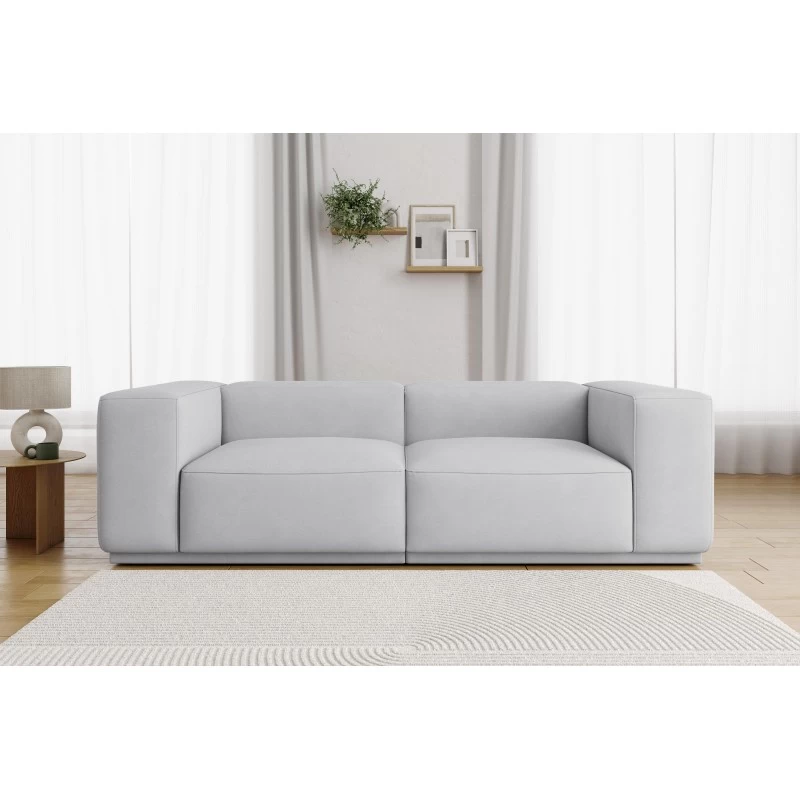 Canapé Droit SACHA Fixe Tissu Gris Clair 4 Places 1 Canapé Droit SACHA Fixe Tissu Gris Clair 4 Places