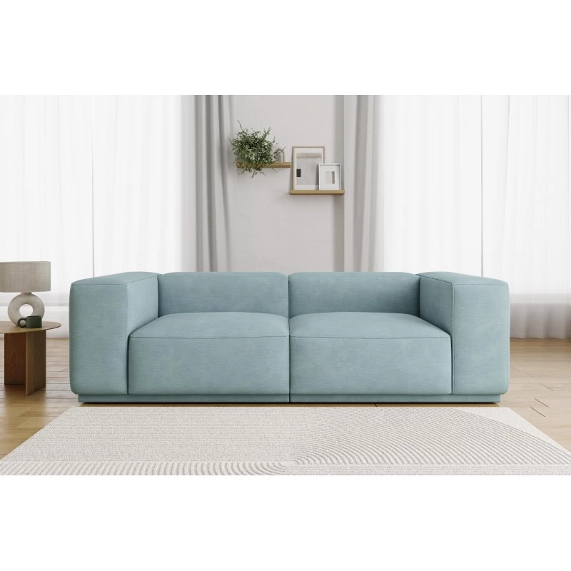 Canapé Droit SACHA Fixe Tissu Vert D'eau 4 Places 1 Canapé Droit SACHA Fixe Tissu Vert D'eau 4 Places