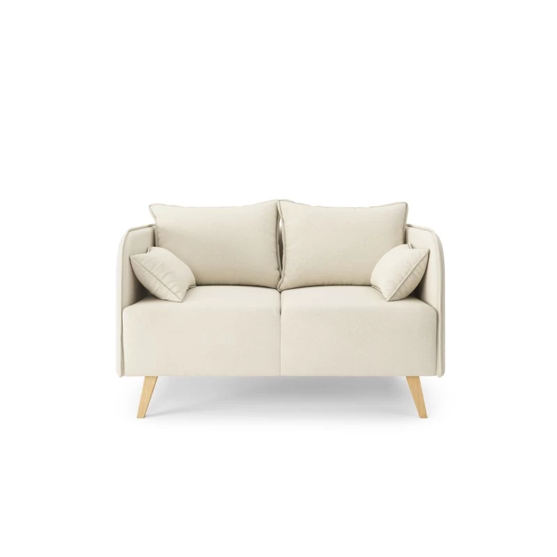 Canapé Droit SARAH Fixe Tissu Beige 2 Places 2 Canapé Droit SARAH Fixe Tissu Beige 2 Places – Image 2