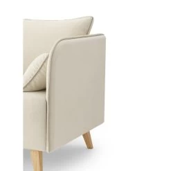 Canapé Droit SARAH Fixe Tissu Beige 3 Places -Meuble Déco Soldes canape droit sarah fixe tissu beige 3 places 4