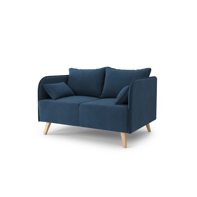 Canapé Droit SARAH Fixe Tissu Bleu 2 Places 3 Canapé Droit SARAH Fixe Tissu Bleu 2 Places – Image 3