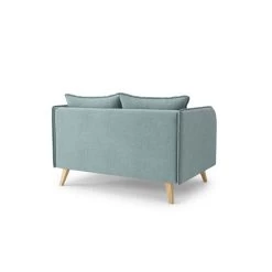 Canapé Droit SARAH Fixe Tissu Bleu Clair 2 Places -Meuble Déco Soldes canape droit sarah fixe tissu bleu clair 2 places 3