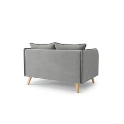 Canapé Droit SARAH Fixe Tissu Gris 2 Places -Meuble Déco Soldes canape droit sarah fixe tissu gris 2 places 3