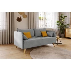 Canapé Droit SARAH Fixe Tissu Gris 3 Places 12 Canapé Droit SARAH Fixe Tissu Gris 3 Places -Meuble Déco Soldes canape droit sarah fixe tissu gris 3 places 5