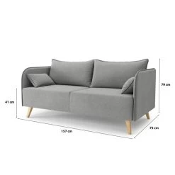 Canapé Droit SARAH Fixe Tissu Gris 3 Places 13 Canapé Droit SARAH Fixe Tissu Gris 3 Places -Meuble Déco Soldes canape droit sarah fixe tissu gris 3 places 6