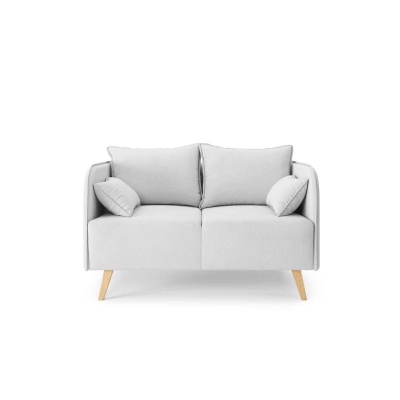 Canapé Droit SARAH Fixe Tissu Gris Clair 2 Places 2 Canapé Droit SARAH Fixe Tissu Gris Clair 2 Places – Image 2