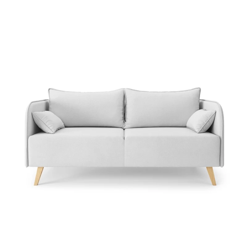 Canapé Droit SARAH Fixe Tissu Gris Clair 3 Places 2 Canapé Droit SARAH Fixe Tissu Gris Clair 3 Places – Image 2