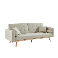 Canapé Droit KELLY En Tissu Beige Avec Fonction Convertible 10 Canapé Droit KELLY En Tissu Beige Avec Fonction Convertible -Meuble Déco Soldes canape kelly beige convertible 2