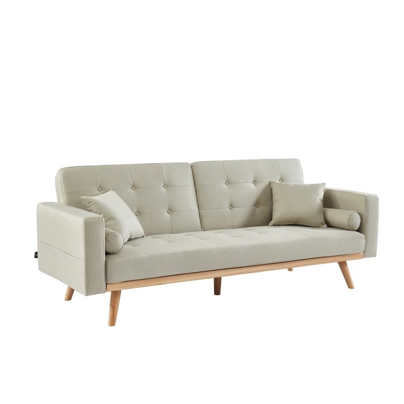 Canapé Droit KELLY En Tissu Beige Avec Fonction Convertible 3 Canapé Droit KELLY En Tissu Beige Avec Fonction Convertible – Image 3