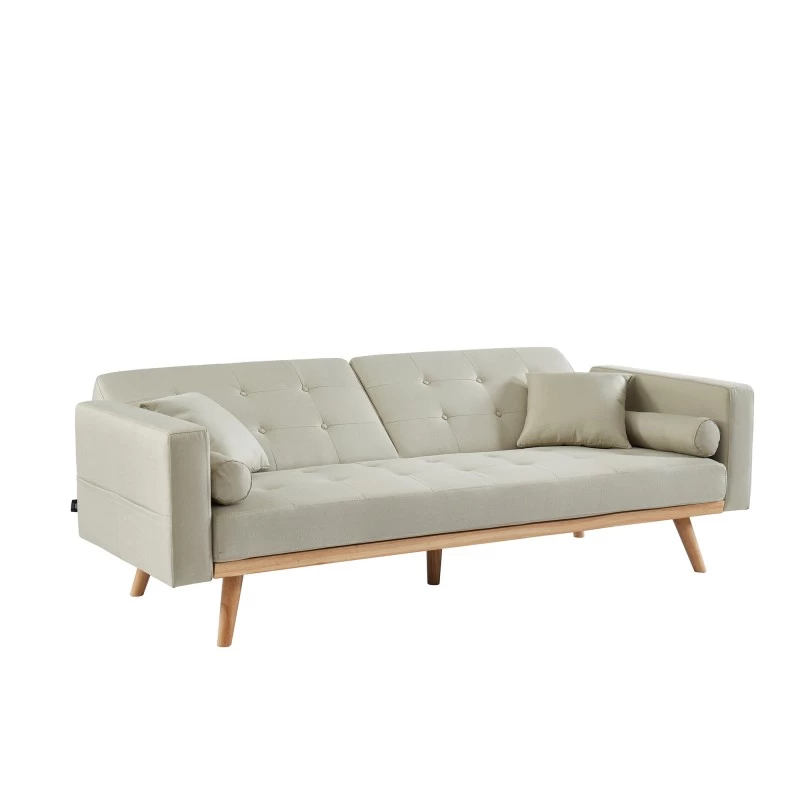 Canapé Droit KELLY En Tissu Beige Avec Fonction Convertible 4 Canapé Droit KELLY En Tissu Beige Avec Fonction Convertible – Image 4