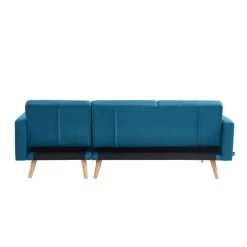 Canapé KELLY En Tissu Bleu Avec Angle Convertible -Meuble Déco Soldes canape kelly en tissu bleu avec angle convertible 4