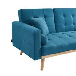 Canapé KELLY En Tissu Bleu Avec Angle Convertible -Meuble Déco Soldes canape kelly en tissu bleu avec angle convertible 5