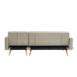 Canapé KELLY En Tissu Beige Avec Angle Convertible -Meuble Déco Soldes canape kelly tissu beige angle convertible 5