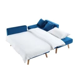 Canapé KELLY En Velours Bleu Avec Angle Convertible 12 Canapé KELLY En Velours Bleu Avec Angle Convertible -Meuble Déco Soldes canape kelly velours bleu angle convertible 5