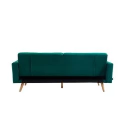 Canapé KELLY Convertible En Velours Vert -Meuble Déco Soldes canape kelly velours vert convertible 11