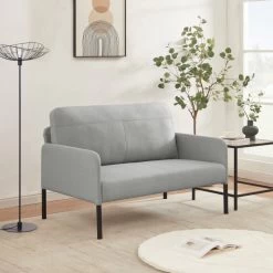 Canapé Droit LIAM En Tissu Gris Fixe 12 Canapé Droit LIAM En Tissu Gris Fixe -Meuble Déco Soldes canape liam tissu gris droit et fixe 5