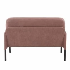 Canapé Droit LIAM En Velours Côtelé Rose Fixe -Meuble Déco Soldes canape liam velours cotele rose droit et fixe 3