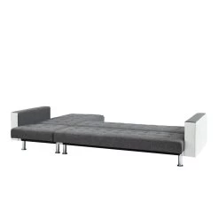 Canapé LUXURY XL Convertible Et Réversible PU Blanc Tissu Gris -Meuble Déco Soldes canape luxury xl convertible et reversible pu blanc tissu gris 8