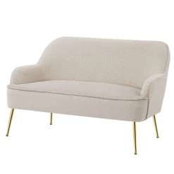 Canapé Droit MARCELINO Fixe Tissu Bouclette Beige 8 Canapé Droit MARCELINO Fixe Tissu Bouclette Beige -Meuble Déco Soldes canape marcelino en tissu beige avec pieds dore 2