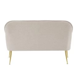 Canapé Droit MARCELINO Fixe Tissu Bouclette Beige 9 Canapé Droit MARCELINO Fixe Tissu Bouclette Beige -Meuble Déco Soldes canape marcelino en tissu beige avec pieds dore 3