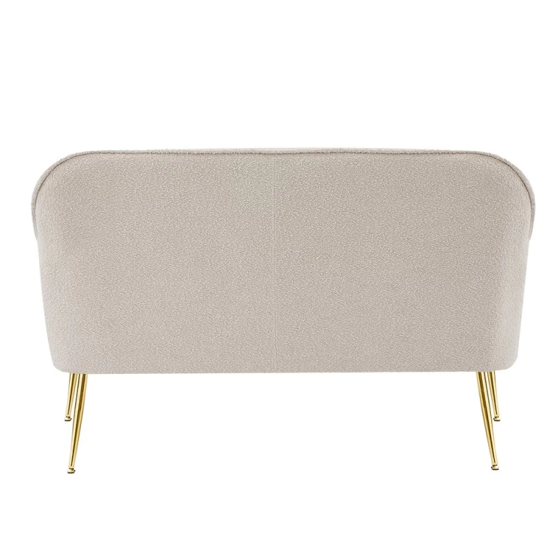 Canapé Droit MARCELINO Fixe Tissu Bouclette Beige 4 Canapé Droit MARCELINO Fixe Tissu Bouclette Beige – Image 4