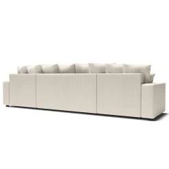 Canapé Panoramique ALMA Convertible Velours Côtelé Beige 6 Places -Meuble Déco Soldes canape panoramique alma convertible velours cotele beige 6 places 5