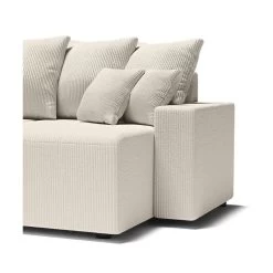 Canapé Panoramique ALMA Convertible Velours Côtelé Beige 6 Places -Meuble Déco Soldes canape panoramique alma convertible velours cotele beige 6 places 6