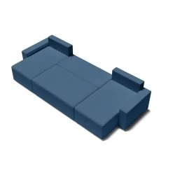 Canapé Panoramique ALMA Convertible Velours Côtelé Bleu Cobalt 6 Places -Meuble Déco Soldes canape panoramique alma convertible velours cotele bleu cobalt 6 places 3