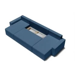 Canapé Panoramique ALMA Convertible Velours Côtelé Bleu Cobalt 6 Places -Meuble Déco Soldes canape panoramique alma convertible velours cotele bleu cobalt 6 places 4