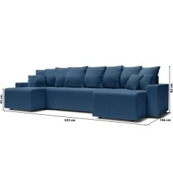 Canapé Panoramique ALMA Convertible Velours Côtelé Bleu Cobalt 6 Places -Meuble Déco Soldes canape panoramique alma convertible velours cotele bleu cobalt 6 places 9
