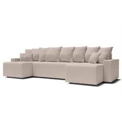 Canapé Panoramique ALMA Convertible Velours Côtelé Grège 6 Places 12 Canapé Panoramique ALMA Convertible Velours Côtelé Grège 6 Places -Meuble Déco Soldes canape panoramique alma convertible velours cotele grege 6 places 2