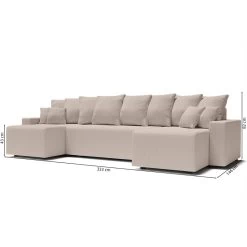 Canapé Panoramique ALMA Convertible Velours Côtelé Grège 6 Places 19 Canapé Panoramique ALMA Convertible Velours Côtelé Grège 6 Places -Meuble Déco Soldes canape panoramique alma convertible velours cotele grege 6 places 9