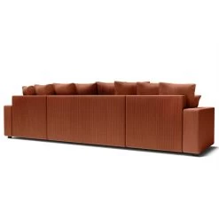 Canapé Panoramique ALMA Convertible Velours Côtelé Terracotta 6 Places -Meuble Déco Soldes canape panoramique alma convertible velours cotele terracotta 6 places 5
