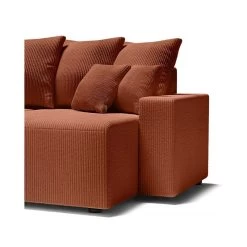 Canapé Panoramique ALMA Convertible Velours Côtelé Terracotta 6 Places -Meuble Déco Soldes canape panoramique alma convertible velours cotele terracotta 6 places 6