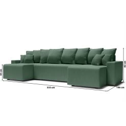 Canapé Panoramique ALMA Convertible Velours Côtelé Vert 6 Places 19 Canapé Panoramique ALMA Convertible Velours Côtelé Vert 6 Places -Meuble Déco Soldes canape panoramique alma convertible velours cotele vert 6 places 9